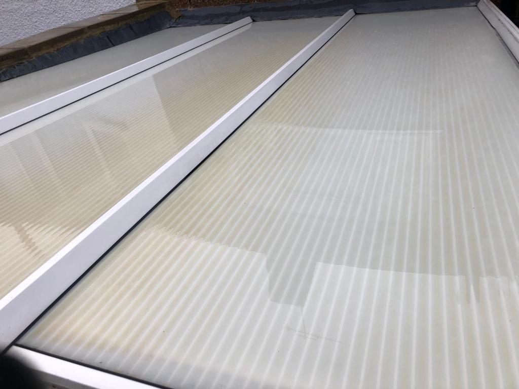 Clean polycarbonate conservatory roof panels after cleaning