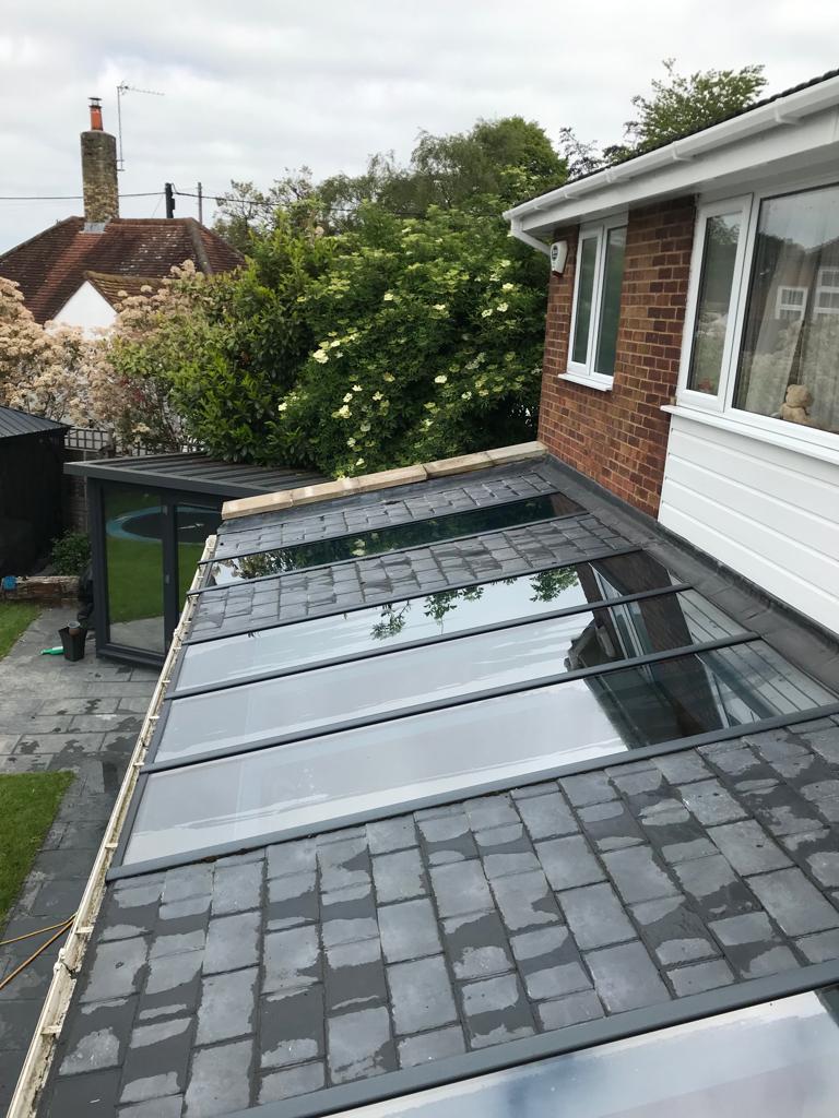 A sparkling clean conservatory glass roof